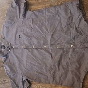 RVCA Men's Casual Blue Button Down Shirt